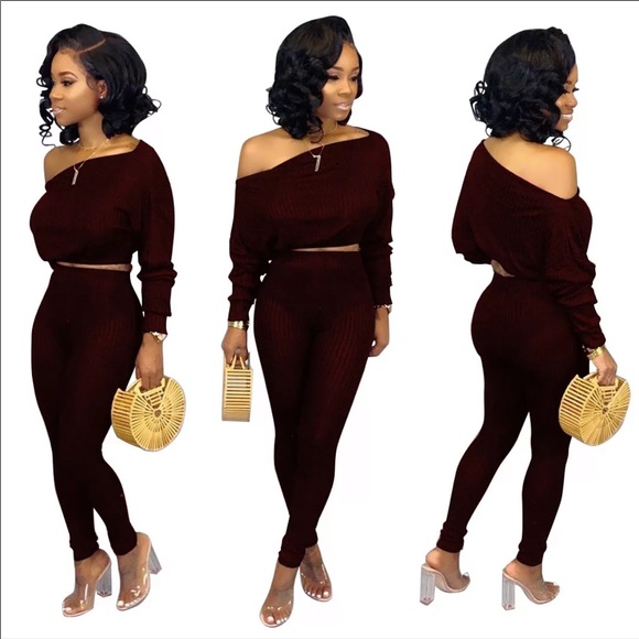 Beautiful 2 piece evening wear  (Burgundy ) - Picture 3 of 3